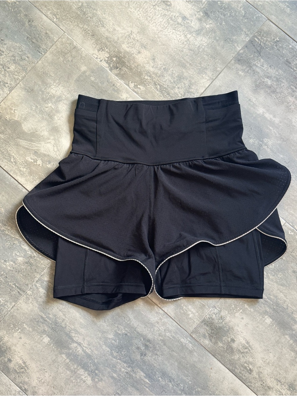 Lululemon Athletic Shorts with Skirt Overlay in Black Like New